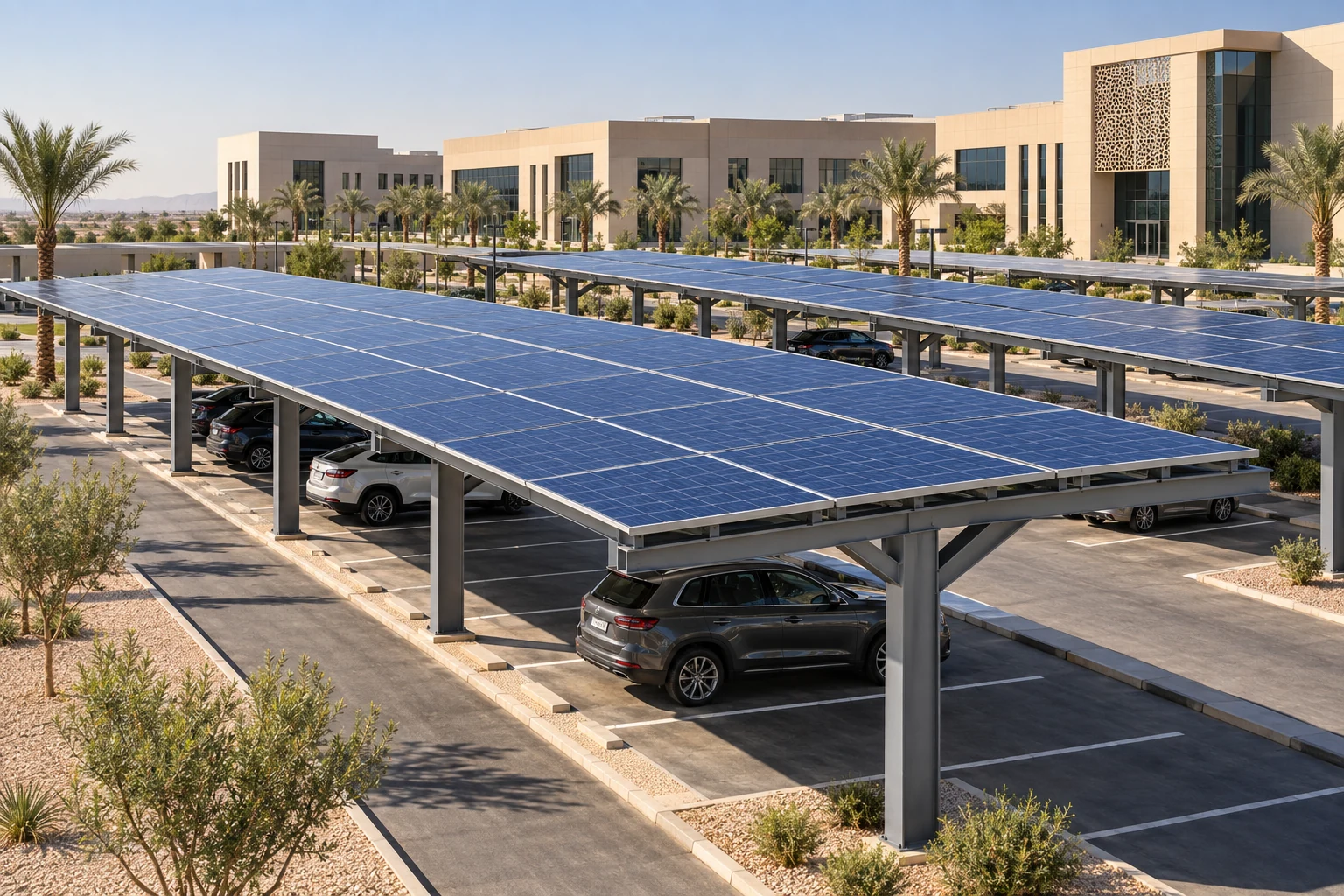 Solar carports | مواقف سيارات شمسية